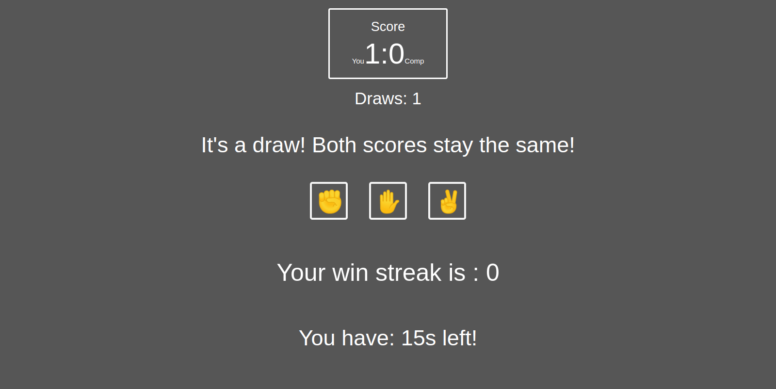 Rock Paper Scissors game using JavaScript Source Code