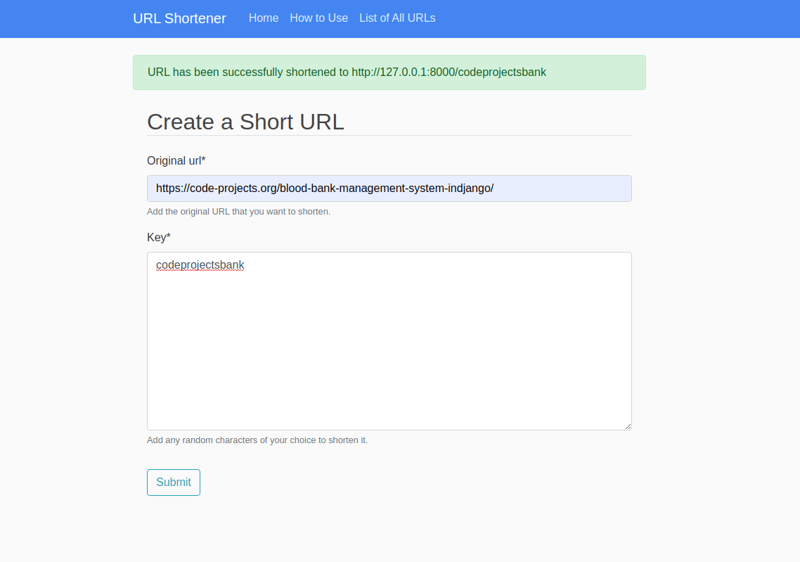 URL Shortener Using Django Framework Source Code & Projects