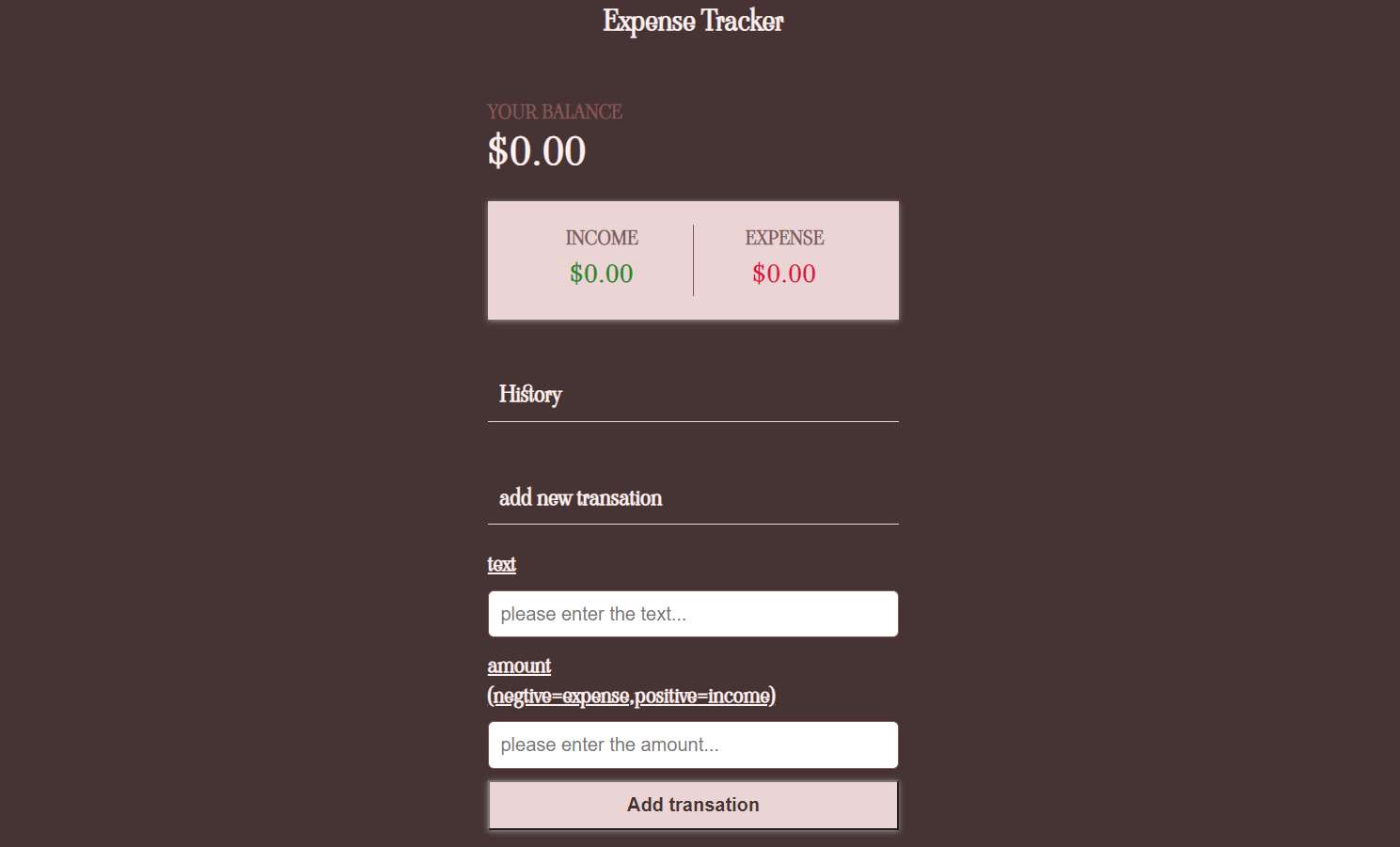 Expense Tracker In JavaScript With Source Code Source