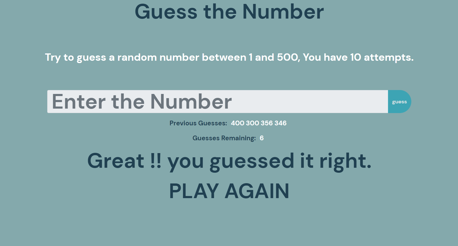 Guess The Number In JavaScript With Source Code Source Code & Projects
