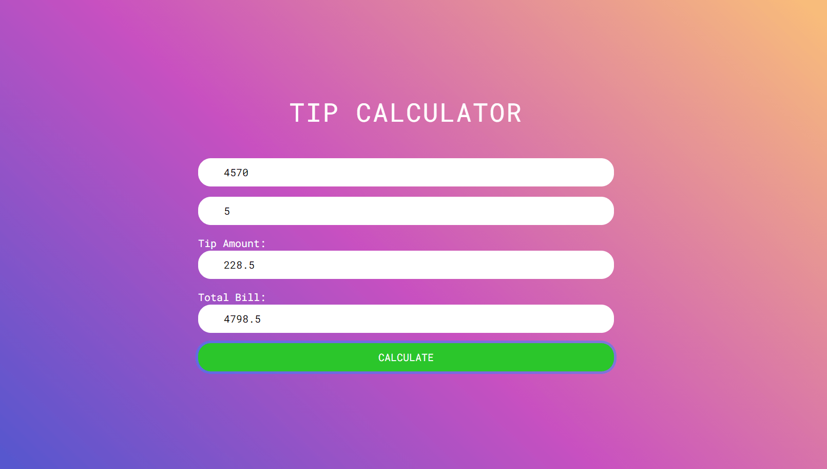 Simple JavaScript Tip Calculator With Source Code Source Code & Projects