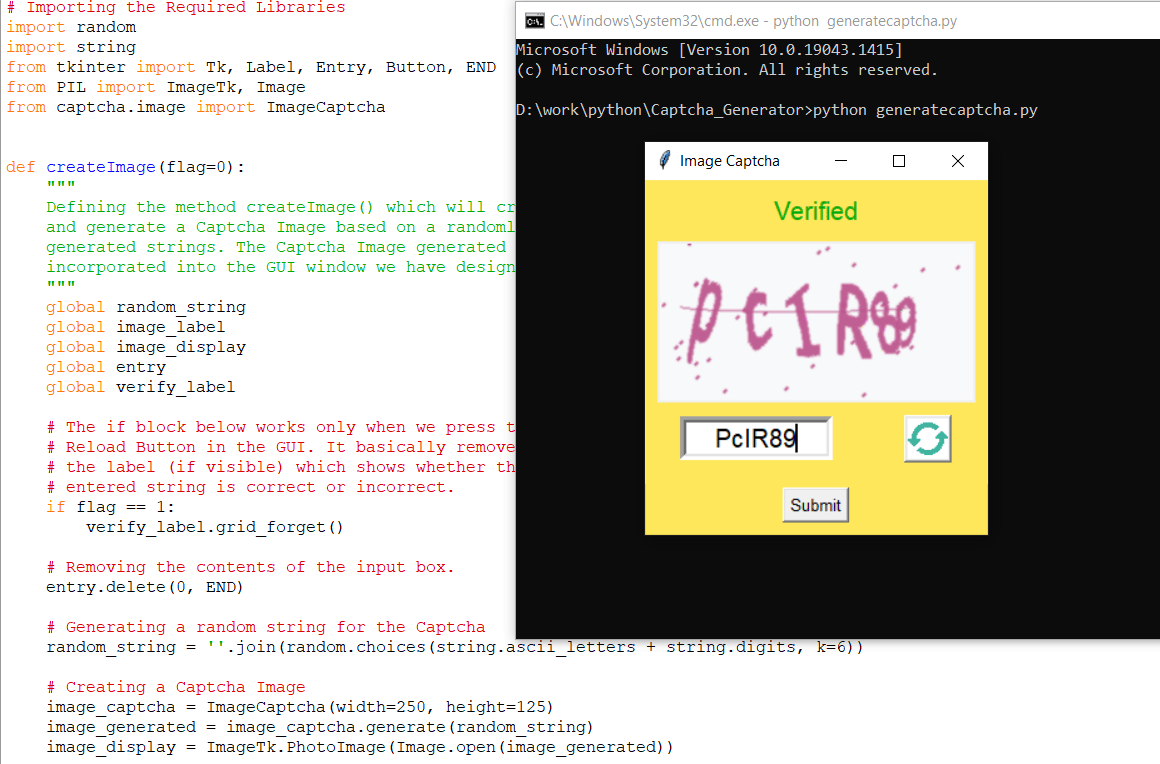 Captcha Generator In Python With Source Code Source Code & Projects