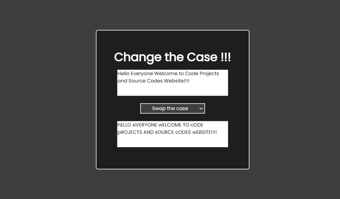 Alphabet Case Converter In JavaScript With Source Code Source Code