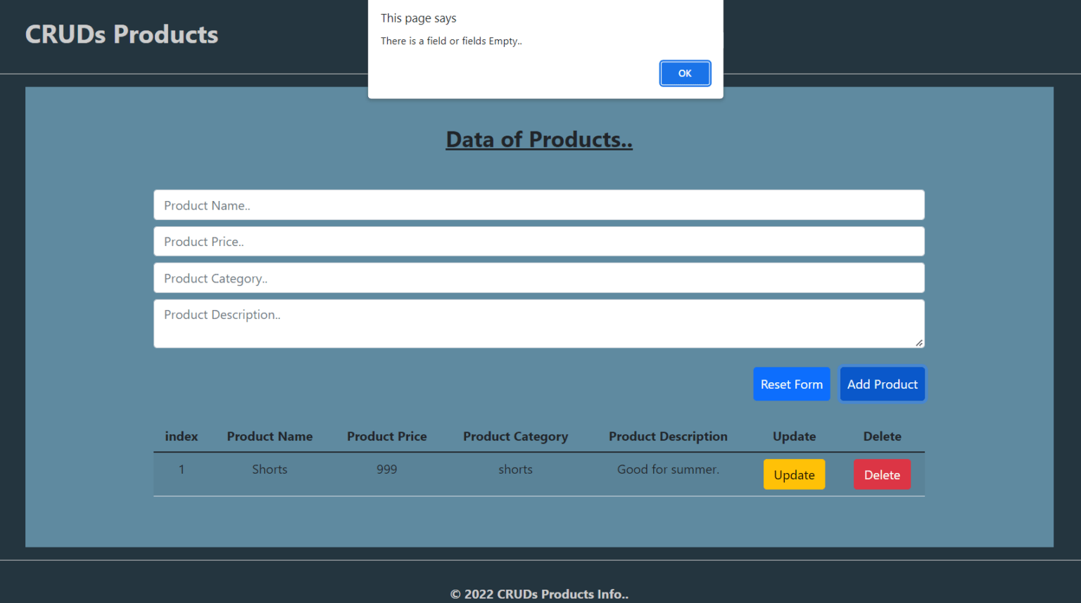 Product Record System In JavaScript With Source Code Source Code