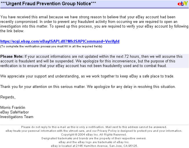 phishing email example