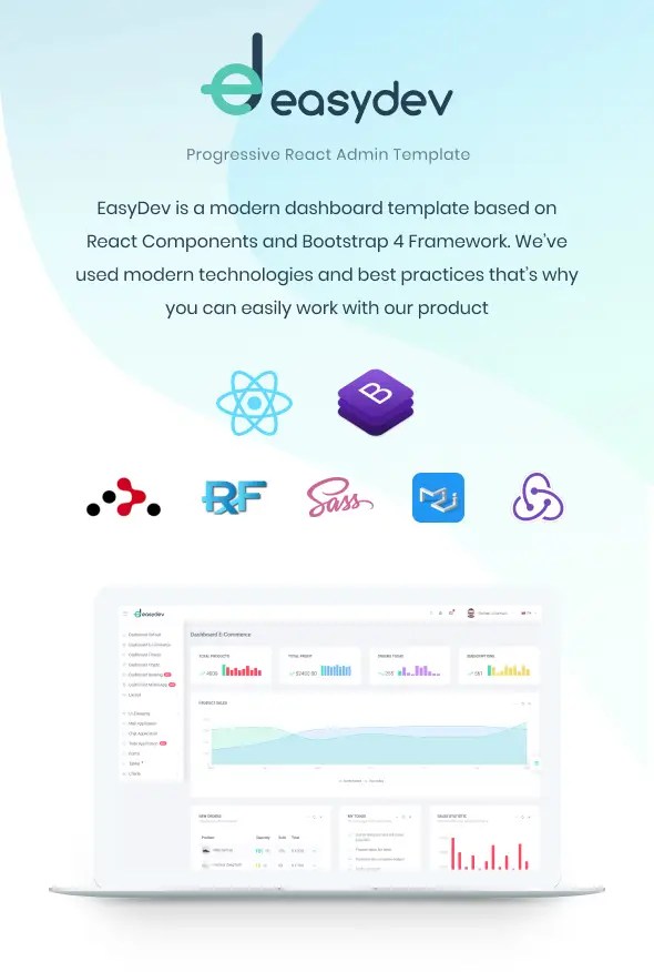 EasyDev — React Redux BS4 Developer Friendly Admin code.market