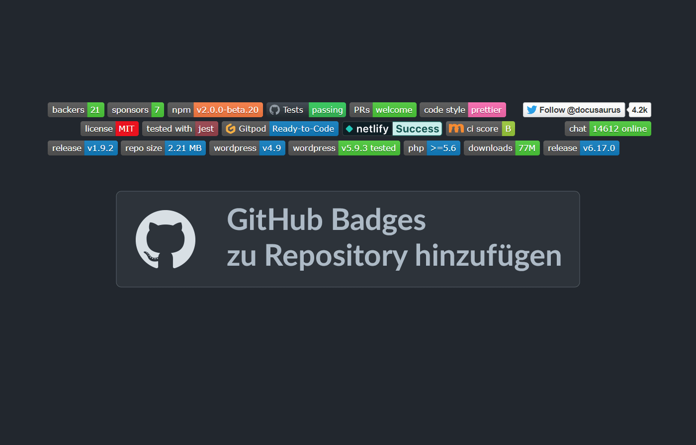GitHub Badges zu Repository hinzufügen URBAN BASE Code