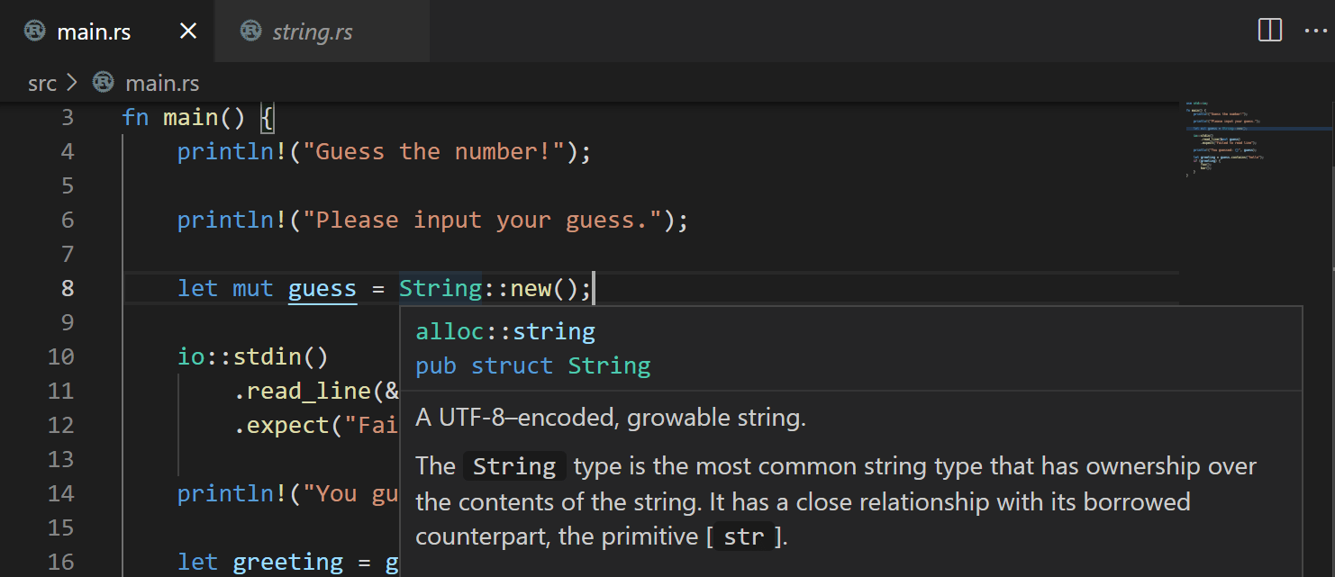 Rust with Visual Studio Code