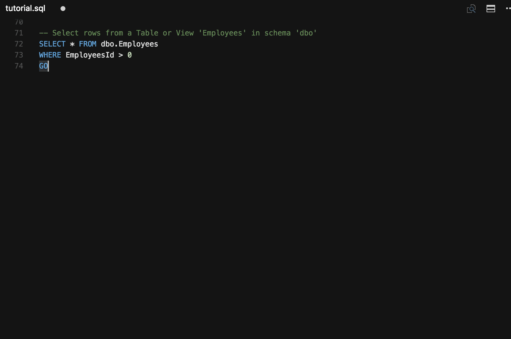 TransactSQL with Visual Studio Code