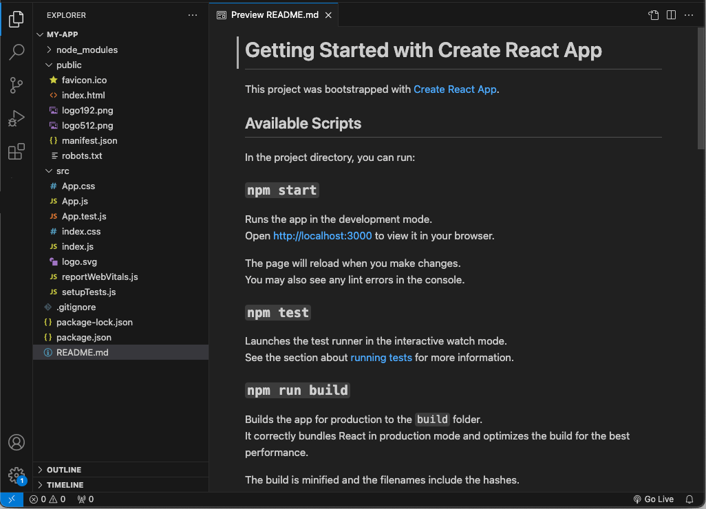 React JavaScript Tutorial in Visual Studio Code