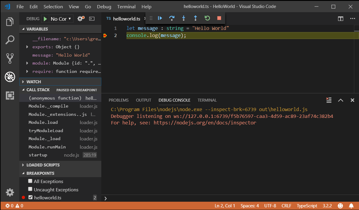 TypeScript tutorial with Visual Studio Code