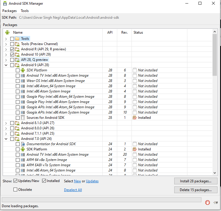 Setup Android Environment Variables code2test Testing site