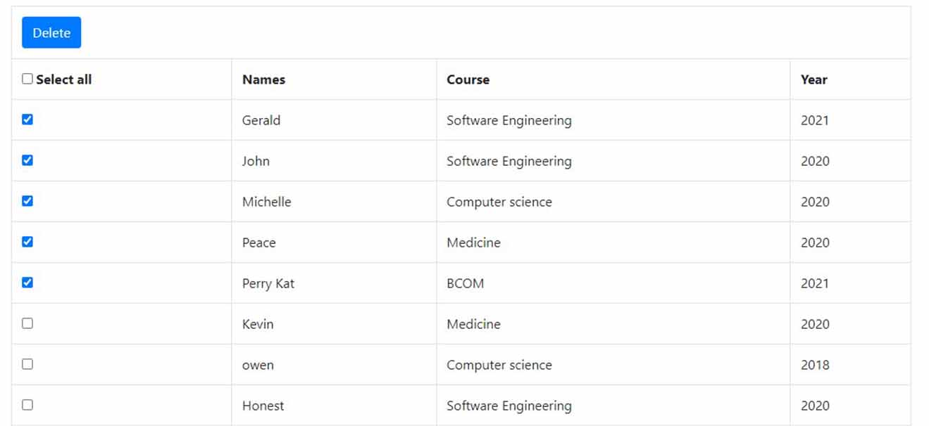 How to delete multiple records in PHP , Delete Multiple Records From