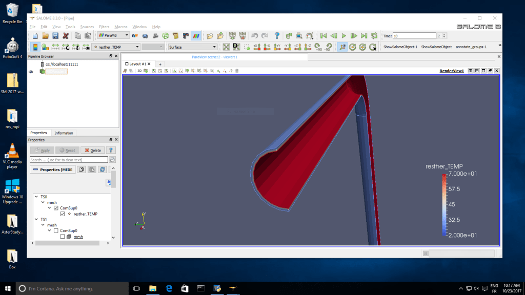 SalomeMeca 2017 AsterStudy module Code_Aster for Windows