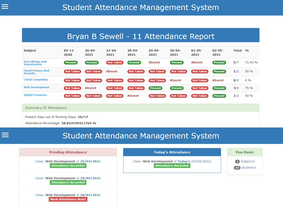 Student Attendance Management System in PHP with Source Code CodeAstro