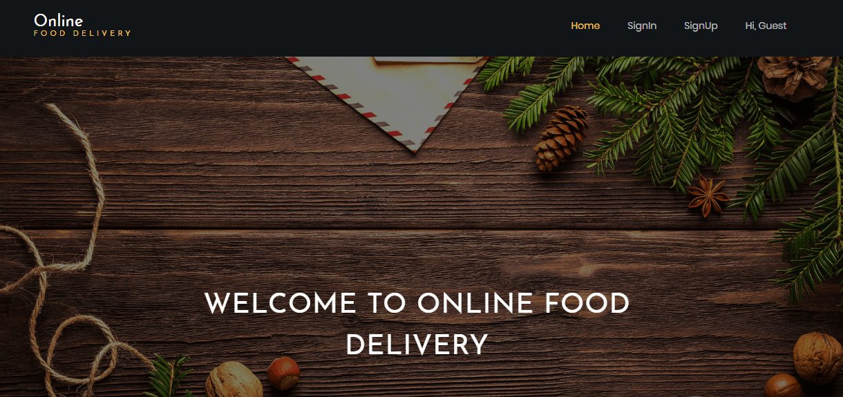Online Food Delivery project in java with source code and project
