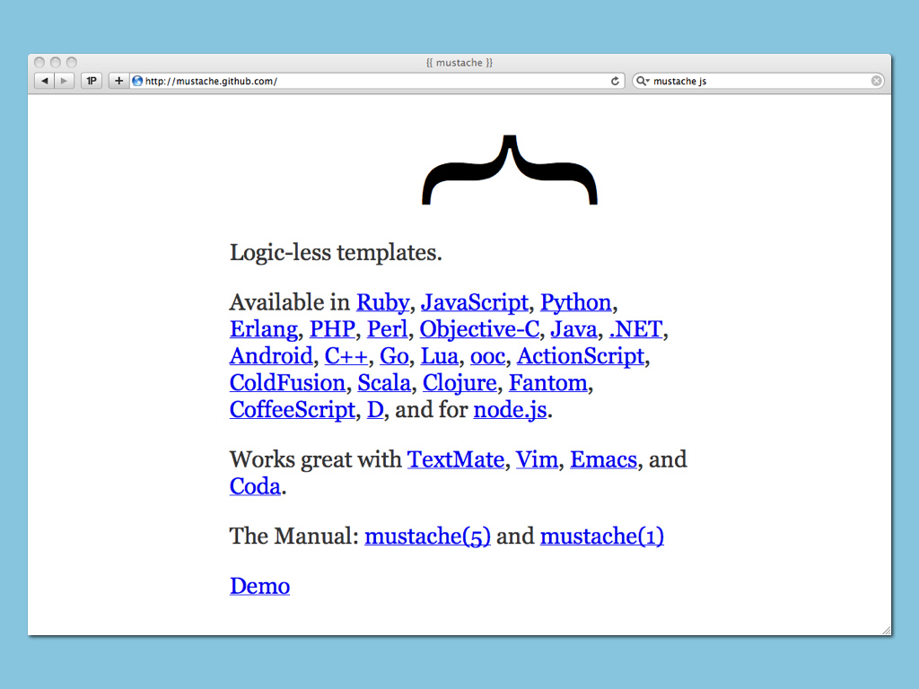 3つの簡単便利Javascriptテンプレートエンジン。Mustache.js, Handlebars.js