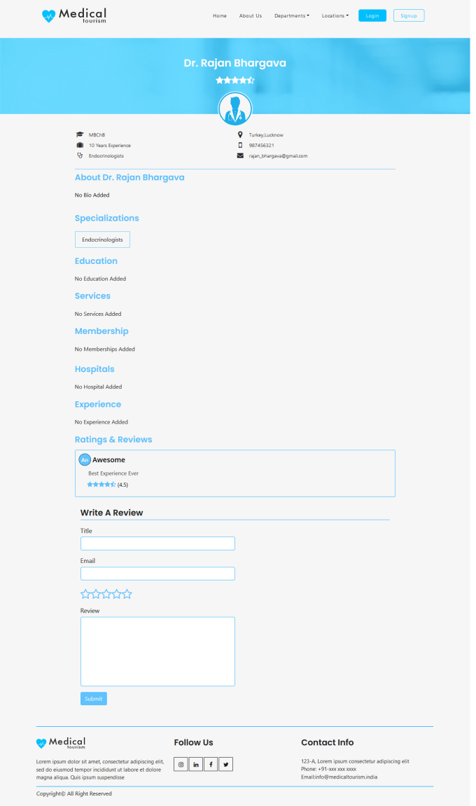 I will create medical tourism website for 110 CodeClerks