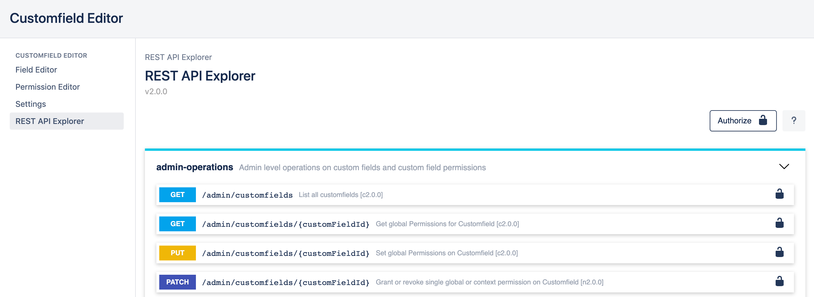 REST API Explorer Customfield Editor for Jira · codeclou