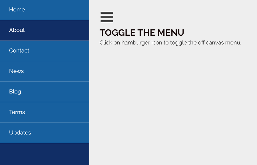 Responsive Pure CSS Off Canvas Menu Codeconvey