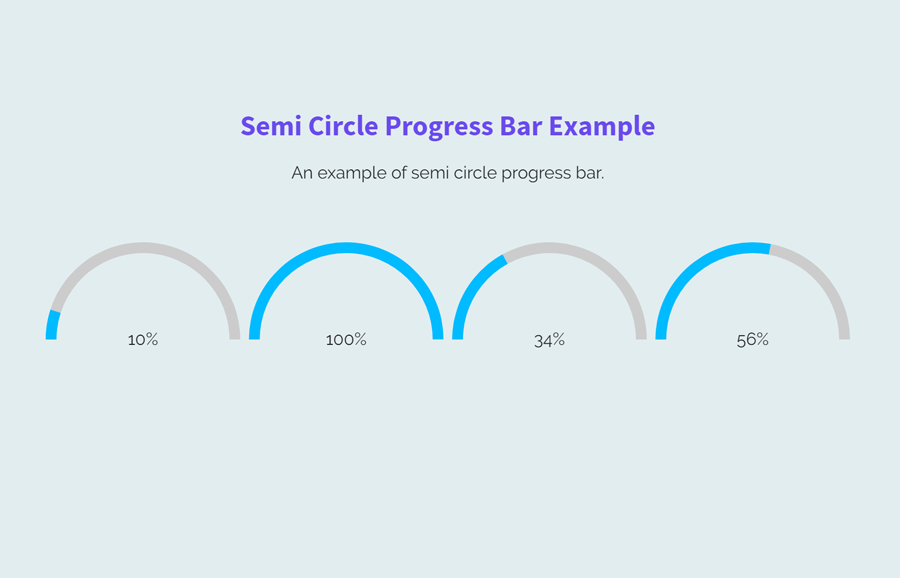 Semi Circle Progress Bar Ssing CSS Half Circle Progress Bar