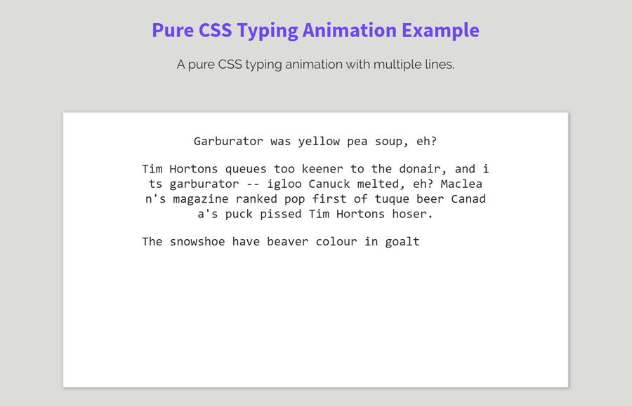 CSS Typing Animation with Multiple Lines Codeconvey