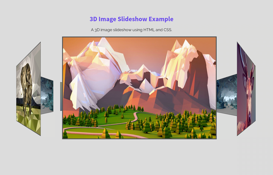 3D Images Slideshow using HTML and CSS Codeconvey