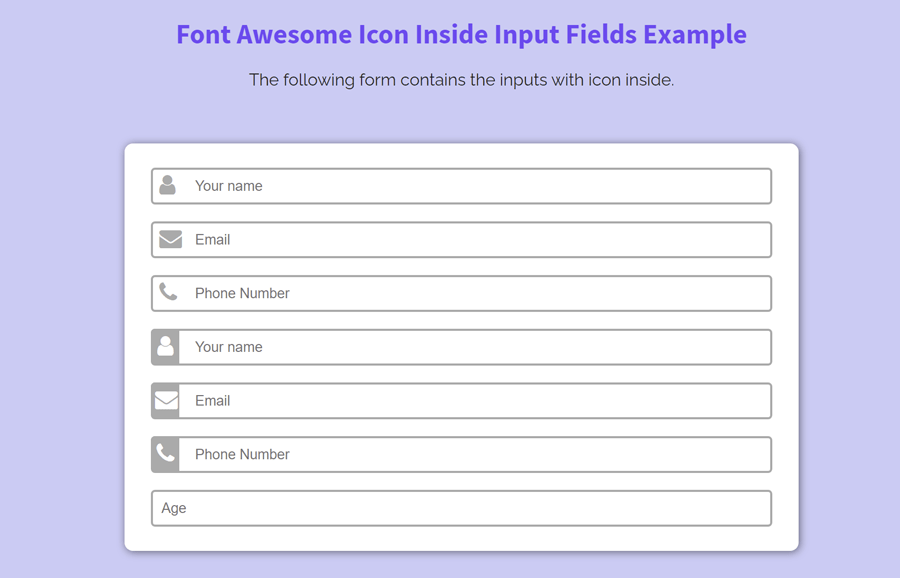 Easy Way to Place Font Awesome Icon Inside Input Field