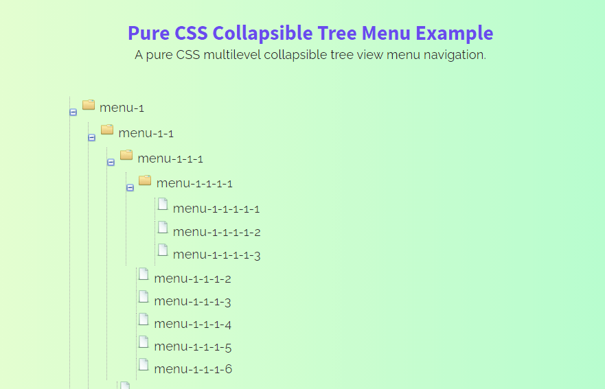 Pure CSS Collapsible Tree Menu with Icons Codeconvey