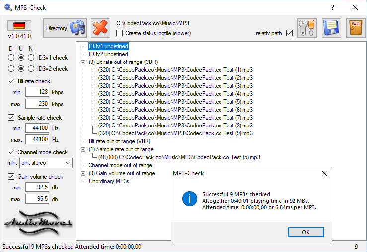 AudioMoves MP3 Check 1.0.41 Free Download