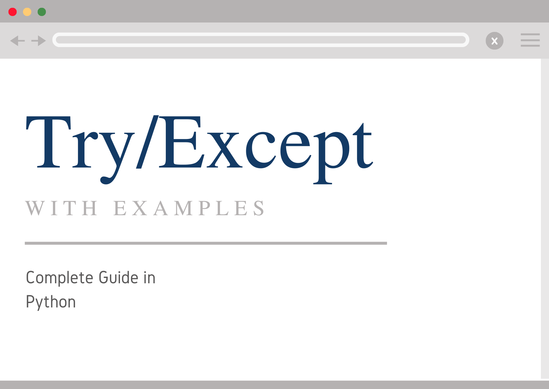 Python Try Except complete guide with examples