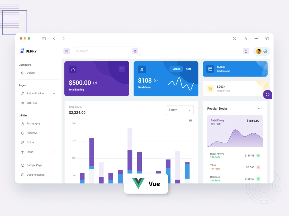 Berry Free Vuetify VueJs Admin Template CodedThemes