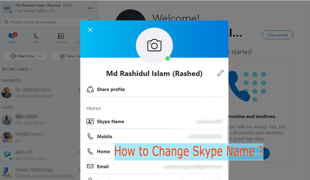 How to Change Skype Name on Pc, Mobile and Mac Code Exercise