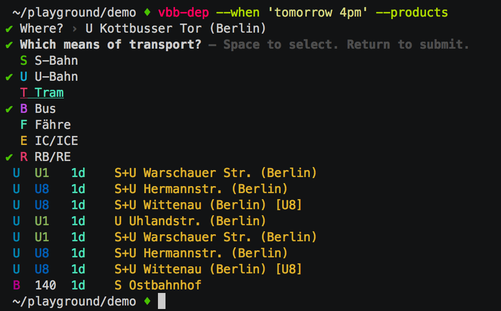 VBBAPISchnittstelle Code for Germany
