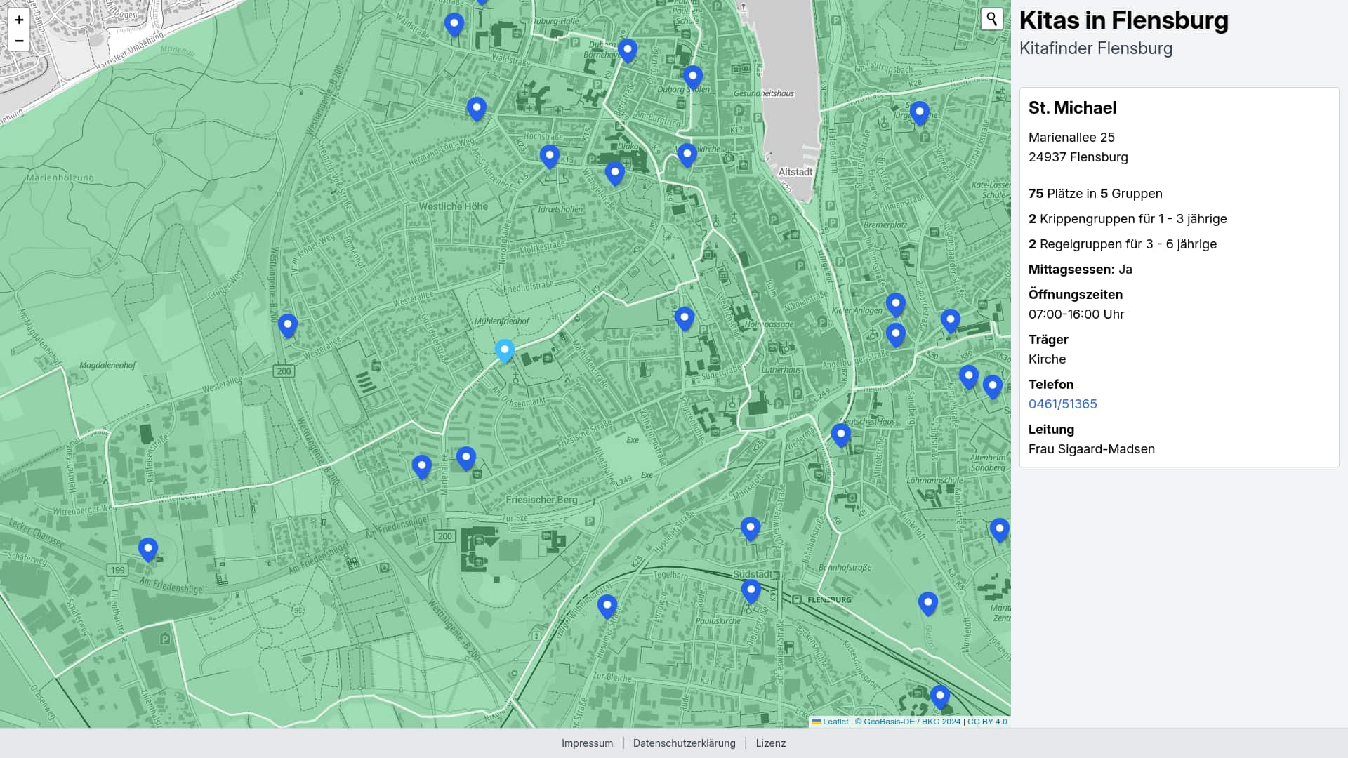 Kitafinder Flensburg Code for Germany