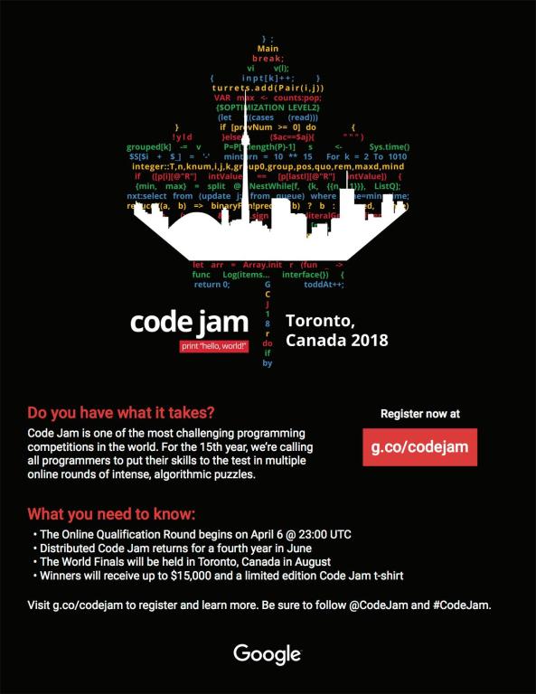 Google Code Jam 2018 Registration + Changes Codeforces