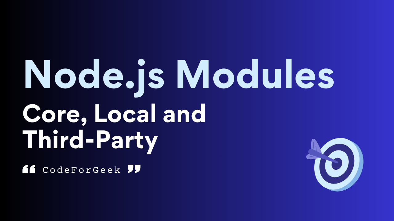 Node.js Modules Core, Local and Third Party