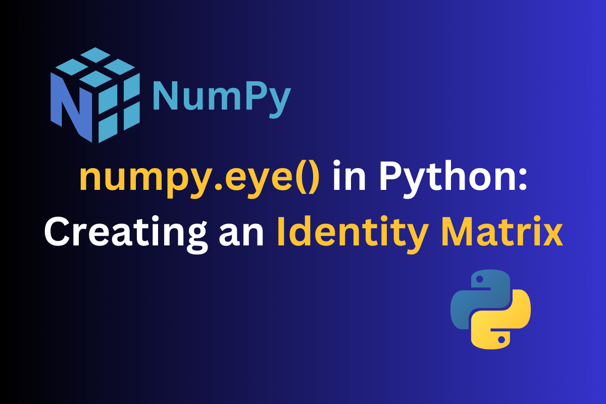 numpy.eye() in Python Creating Identity Matrix