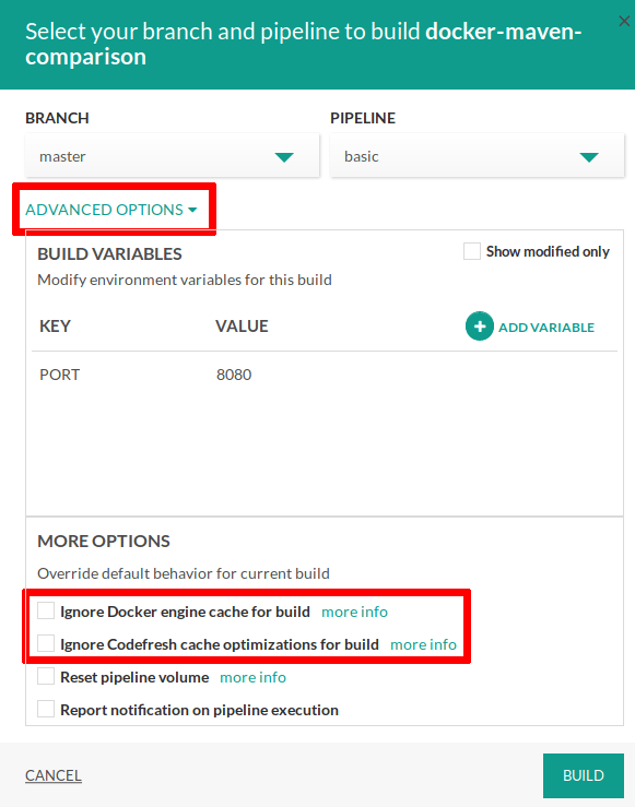 Disabling codefresh caching mechanisms · Codefresh Docs