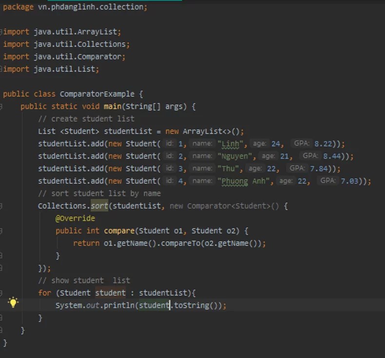 Comparable & Comparator trong Java CodeGym