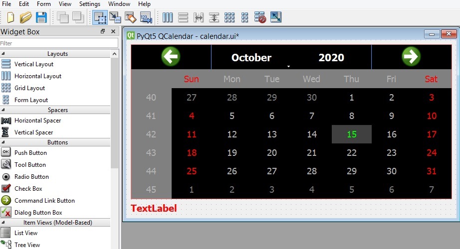 PyQt5 Tutorial Creating Calendar with Qt Designer Codeloop
