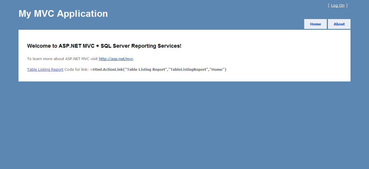 SQL Server Reporting Services and MVC, Part 1