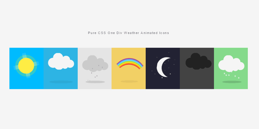 Pure CSS Animated Weather Icons – CodeMyUI