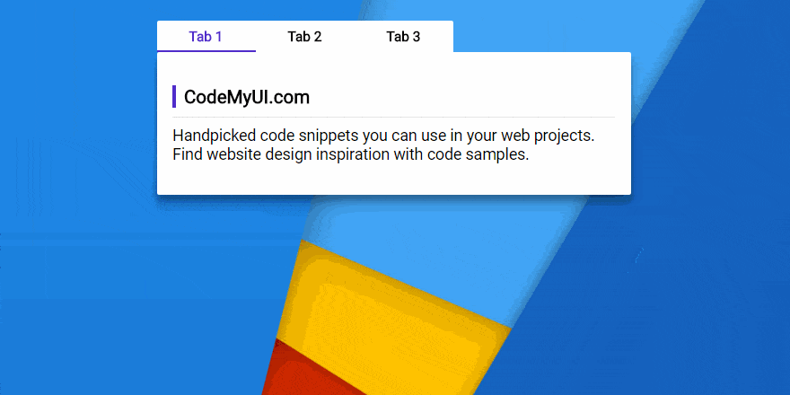 Material Design Tabs Using Vanilla Javascript Codemyui