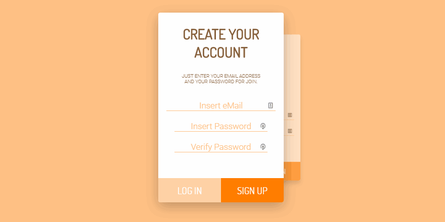 Registration Login Card UI Form CodeMyUI