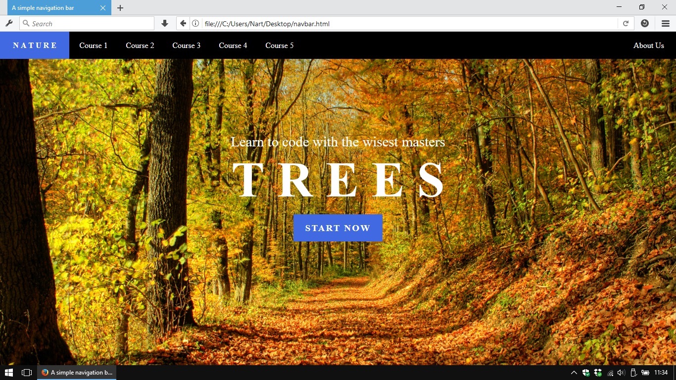 Creating a simple navigation bar
