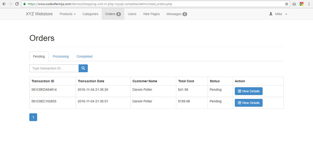 PHP Online Shopping Cart Source Code Download