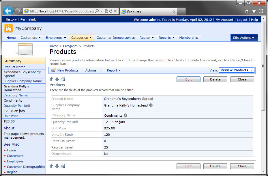 Code On Time User Interface / Form Templates / Creating a Form Template