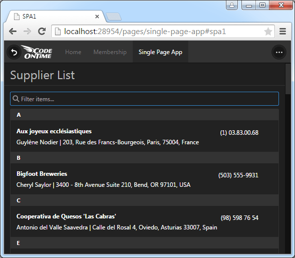 Code On Time Touch UI / Introduction / For jQuery Mobile / "Hello