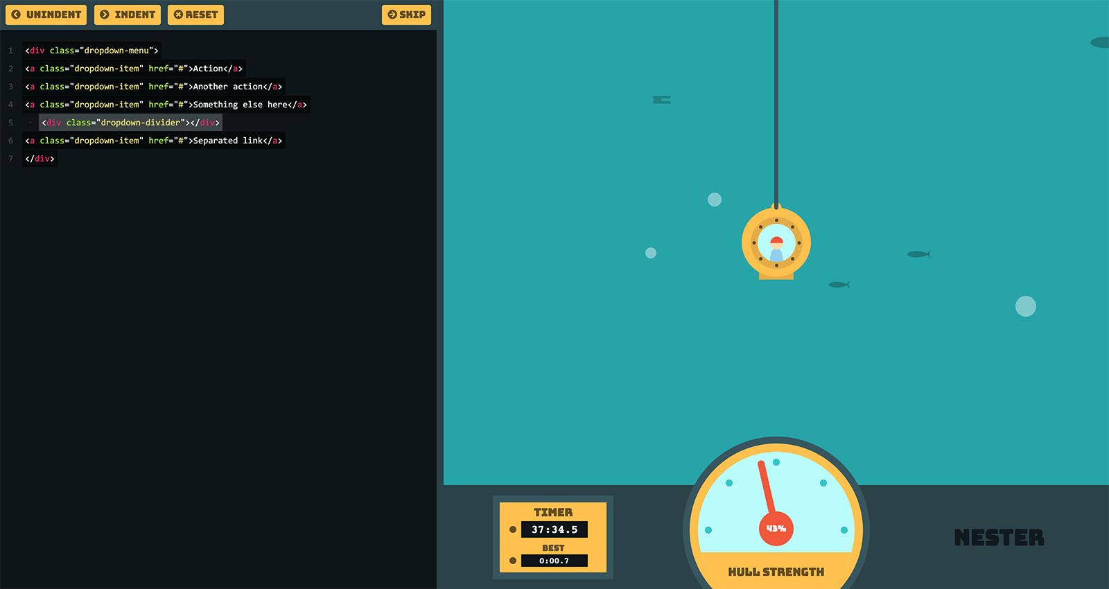 Nester A game of nesting HTML code Codepip